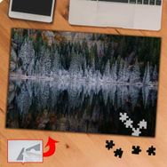 P046 Karlı Çam Ağaçları Manzarası 240 Parça Puzzle Yapboz Tablo