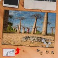 P047 Caddede Gezen İguana 240 Parça Puzzle Yapboz Tablo