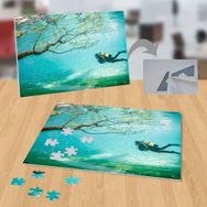 P061 Deniz Altındaki Ağaç ve Dalgıç 99 Parça Puzzle Yapboz
