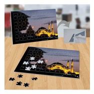 P082 Akşam Cami Görüntüsü İnsan Silüeti 99 Parça Puzzle Yapboz