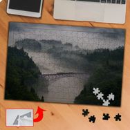 P094 Sisli Havada Tren Yolculuğu 240 Parça Puzzle Yapboz Tablo
