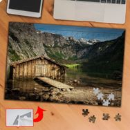 P116 Dağların Arasındaki Tahta Ev 240 Parça Puzzle Yapboz Tablo