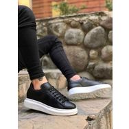 Pabucmarketi T1283301 Bağcıklı Siyah Beyaz Erkek Spor Ayakkabı