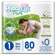 Paddlers Pure No:1 Yenidoğan 80 Adet Bebek Bezi
