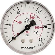 Pakkens 0-10 Bar 63 mm Arkadan Bağlantılı Kuru G 1/4 inç Manometre
