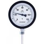 Pakkens 0-120 °C Çap 100 mm Daldırma Boyu 10 cm Alttan Bağlantılı G 1/2 inç Termometre