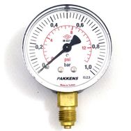 Pakkens 0-16 Bar 63 mm Alttan Bağlantılı Kuru Manometre