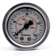 Pakkens 0-160 Bar 100 mm Arkadan Bağlantılı Gliserinli G 1/2 inç Manometre