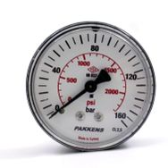 Pakkens 0-160 Bar 50 mm Arkadan Bağlantılı Kuru G 1/8 inç Manometre