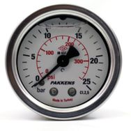Pakkens 0-25 Bar 50 mm Arkadan Bağlantılı Gliserinli G 1/4 inç Manometre