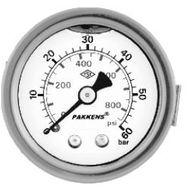 Pakkens 0-25 Bar 50 mm Arkadan Bağlantılı Panotipli Gliserinli G 1/4 inç Manometre