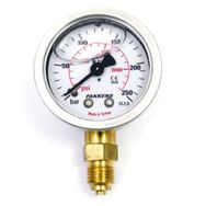 Pakkens 0-250 Bar 50 mm Alttan Bağlantılı Gliserinli G 1/4 inç Manometre