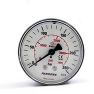Pakkens 0-250 Bar 50 mm Arkadan Bağlantılı Kuru G 1/8 inç Manometre