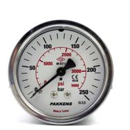 Pakkens 0-250 Bar 50 mm Panotipi Arkadan Bağlantılı Kuru G 1/8 inç Manometre