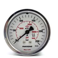 Pakkens 0-250 Bar 63 mm Arkadan Bağlantılı Panotipi Kuru G 1/4 inç Manometre