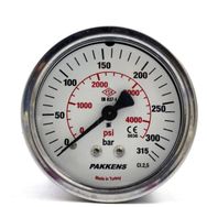 Pakkens 0-315 Bar 50 mm Panotipi Arkadan Bağlantılı Kuru G 1/8 inç Manometre