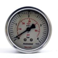 Pakkens 0-4 Bar 50 mm Arkadan Bağlantılı Gliserinli G 1/4 inç Manometre