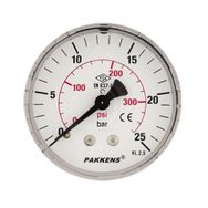 Pakkens 0-4 Bar 50 mm Arkadan Bağlantılı Kuru G 1/8 inç Manometre