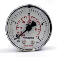 Pakkens 0-4 Bar 63 mm Arkadan Bağlantılı Kuru G 1/4 inç Manometre