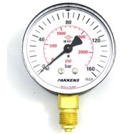 Pakkens 1/4 inç Çap 50 0/160 Bar Kuru Tip Basınç Ölçer Manometre Basınç Göstergesi