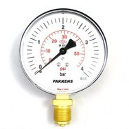 Pakkens 1/4 inç Çap 50 0/4 Bar Kuru Tip Basınç Ölçer Manometre Basınç Göstergesi