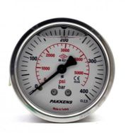 Pakkens Gliserinli G 1/2 inç 0-400 Bar 100 mm Arkadan Bağlantılı Manometre