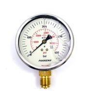 Pakkens Gliserinli G 1/2 inç 0-400 Bar 160 mm Alttan Bağlantılı Manometre