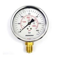Pakkens Gliserinli G 1/2 inç 0-600 Bar 100 mm Alttan Bağlantılı Manometre