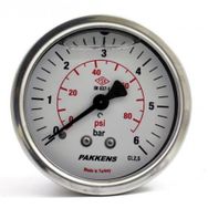 Pakkens Gliserinli G 1/4 inç 0-6 Bar 63 mm Arkadan Bağlantılı Manometre