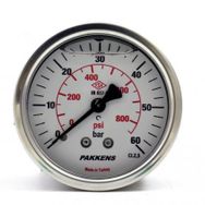 Pakkens Gliserinli G 1/4 inç 0-60 Bar 63 mm Arkadan Bağlantılı Panotipi Manometre