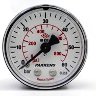 Pakkens Kuru G 1/8 inç 0-60 Bar 50 mm Arkadan Bağlantılı Manometre