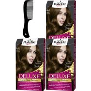 Palette Deluxe 6-0 Koyu Kumral 3 Adet Saç Boyası ve Saç Açıcı Tarak