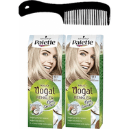 Palette Kalıcı Doğal Renkler 12-1 Küllü Buzul Sarısı 2'li Saç Boyası ve Saç Açıcı Tarak