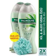 Palmolive Spa Therapy Clay Detox 2x500 ml Duş Jeli + Duş Lifi