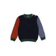PANÇO 2221BB18001 Omuz Patlı Rengarenk Lacivert Triko Kazak