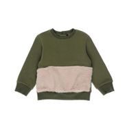 Panço 2221GB08028 Yeşil Peluş Kürk Detaylı Kız Çocuk Sweatshirt