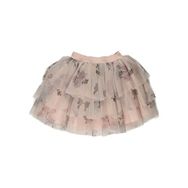 Panço 2221GK13021 Pudra Beli Lastikli Çiçek Desenli Mini Tütü Kız Çocuk Etek