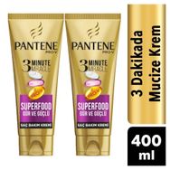 Pantene Pro-V 3 Minute Miracle Superfood Gür ve Güçlü 2x200 ml Saç Bakım Kremi