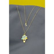 Papatya Silver 925 Altın Kaplama Mineli Uçan Balon ve S Harf Asansör Kadın Gümüş Kolye