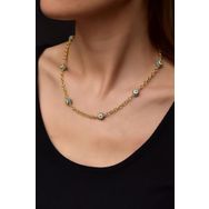 Papatya Silver 925 Ayar Altın Kaplama Firuze Nazar Göz Gümüş Kolye
