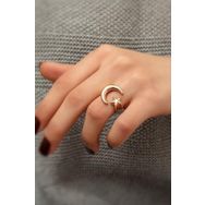 Papatya Silver 925 Ayar Ay Yıldız Gümüş Bayan Yüzük