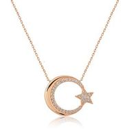 Papatya Silver 925 Ayar Ayyıldız Figürlü Gümüş Kolye