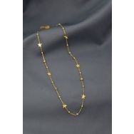 Papatya Silver 925 Ayar Gold Kaplama Firuze Mineli Göz Top Zincirli Kalemli Yıldız Gümüş Kolye