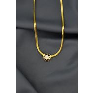 Papatya Silver 925 Ayar Gold Kaplama Mineli Lotus Çiçeği Gümüş Kolye