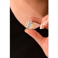 Papatya Silver 925 Ayar Gümüş Altın Kaplama Mineli Kalp Kolye