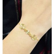 Papatya Silver 925 Ayar Gümüş Gold Kaplama Dünya Kristal Kesim Bileklik