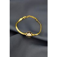 Papatya Silver 925 Ayar Gümüş Gold Kaplama Mineli Lotus Çiçeği Bileklik