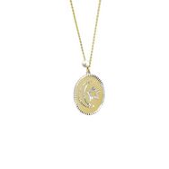 Papatya Silver 925 Ayar Gümüş Gold Rodyum Kaplama İncili Ay Yıldız Plaka Kolye