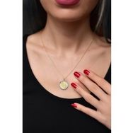 Papatya Silver 925 Ayar Gümüş Gold Rodyum Kaplama Tek Taş Bebek Ayak İzi Plaka Kolye
