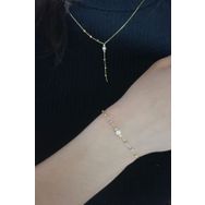 Papatya Silver 925 Ayar Gümüş İncili Dorika Toplu Bileklik Kolye Set